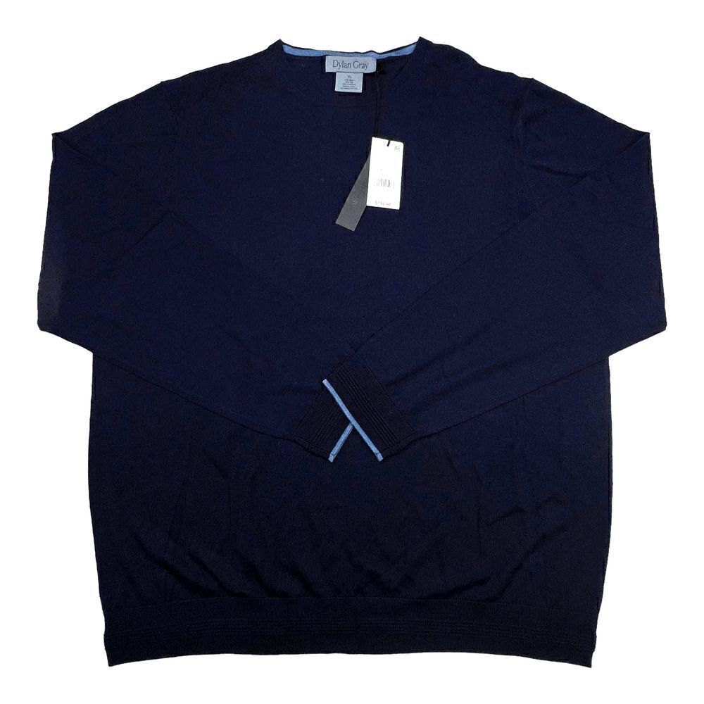 New Dylan Gray Men Navy Blue Sweatshirt Crew Neck Long Sleeve Pullover US XL